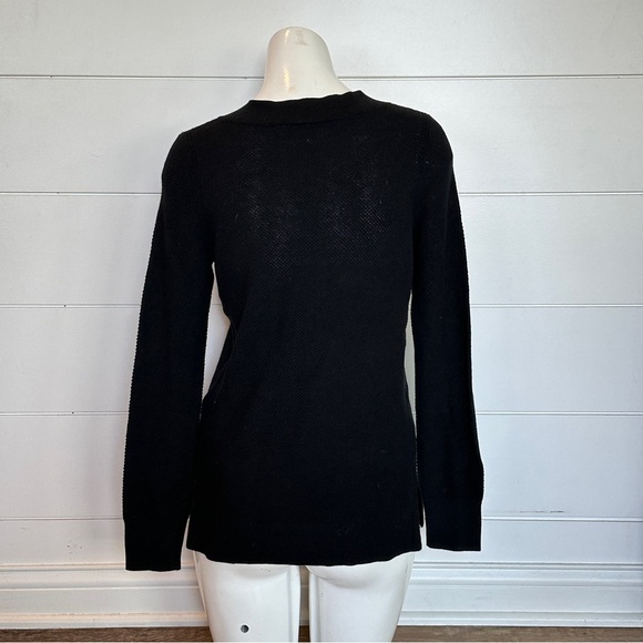 NWT GAP True Soft Textured V-Neck Tunic Sweater BLACK SIZE XS H9 - Picture 4 of 10
